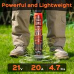 Weed Puller Tool, 21V Powerful Garden Tools Electric Weeder Tool, Orange | Weed Remover Tool with 2.0Ah Battery and Charger, 3-Claw Steel Head for Smooth Weeding, Ideal Gifts for Men Women Mom Dad - Image 4