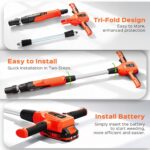 Weed Puller Tool, 21V Powerful Garden Tools Electric Weeder Tool, Orange | Weed Remover Tool with 2.0Ah Battery and Charger, 3-Claw Steel Head for Smooth Weeding, Ideal Gifts for Men Women Mom Dad - Image 8