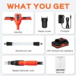 Weed Puller Tool, 21V Powerful Garden Tools Electric Weeder Tool, Orange | Weed Remover Tool with 2.0Ah Battery and Charger, 3-Claw Steel Head for Smooth Weeding, Ideal Gifts for Men Women Mom Dad - Image 10
