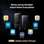 Aqara UWB Smart Lock U400, Apple Home Key, Fingerprint Deadbolt, Black | Matter Over Thread, Rechargeable Battery, Keyless Entry Deadbolt, Supports HomeKit, Alexa, Google, Home Assistant - Image 5