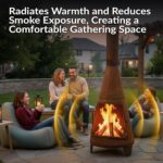 Sunnydaze 70" Large Chiminea Outdoor Fireplace, Wood Burning, Metal, Rustic | Steel, With Spark Screen Door & Rain Cap, Tall Chimenea Firepit for Outside, Outdoor Chimney Fire Pit for Patio or Backyard - Image 4