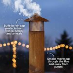 Sunnydaze 70" Large Chiminea Outdoor Fireplace, Wood Burning, Metal, Rustic | Steel, With Spark Screen Door & Rain Cap, Tall Chimenea Firepit for Outside, Outdoor Chimney Fire Pit for Patio or Backyard - Image 6