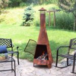Sunnydaze 70" Large Chiminea Outdoor Fireplace, Wood Burning, Metal, Rustic | Steel, With Spark Screen Door & Rain Cap, Tall Chimenea Firepit for Outside, Outdoor Chimney Fire Pit for Patio or Backyard - Image 9