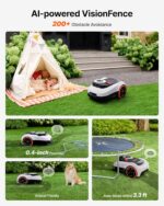 Segway Navimow i215 LiDAR Robot Lawn Mower, Wire Free Robotic Lawn Mower for 0.37 Acre, LiDAR & Vision Dual Fusion, Auto Mapping, Off-Road Wheels for 45% Slopes, Quiet 59 dB(A) Mowing - Image 6