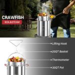 30QT & 10QT Outdoor Fryer | Turkey Fryer | Seafood Boil Pot | Cover & Skimmer Included | 50,000BTU Propane Burner | Aluminum Deep Fryer Pot with Basket | Crab, Seafood & Crawfish Boiler - Image 6