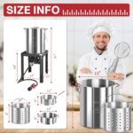 30QT & 10QT Outdoor Fryer | Turkey Fryer | Seafood Boil Pot | Cover & Skimmer Included | 50,000BTU Propane Burner | Aluminum Deep Fryer Pot with Basket | Crab, Seafood & Crawfish Boiler - Image 9