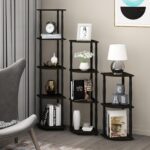 Furinno Turn-N-Tube 5 Tier Corner Display Rack Multipurpose Shelving Unit with Classic Tubes, Espresso/Black (18035EX/BK) - Image 3
