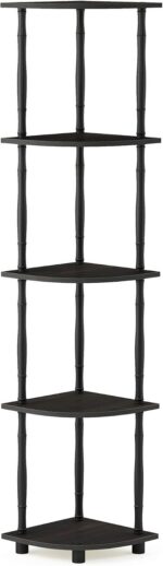 Furinno Turn-N-Tube 5 Tier Corner Display Rack Multipurpose Shelving Unit with Classic Tubes, Espresso/Black (18035EX/BK) - Image 7