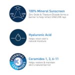 CeraVe Hydrating Mineral Sunscreen SPF 50 Face Sunscreen, Travel Size 2.5oz | Face Sunscreen with Zinc Oxide, Titanium Dioxide, Hyaluronic Acid, & Niacinamide For Broad Spectrum Protection - Image 3