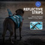 ASENKU Dog Life Jacket - Pet Safety Vest for Swimming & Boating, Shark Life Jacket with Floatation, Dog Lifesavers Swimsuits for Small Medium Large Dogs (Ocean, XL) - Image 8