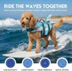 ASENKU Dog Life Jacket - Pet Safety Vest for Swimming & Boating, Shark Life Jacket with Floatation, Dog Lifesavers Swimsuits for Small Medium Large Dogs (Ocean, XL) - Image 10