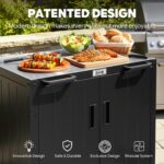 Feasto Modular Outdoor Kitchen Island with Storage and Stainless Steel Top | Stainless Steel Top for BBQ Food Prep, Storage Cabinet for Supplies, Modular Design for Outdoor Kitchen - Image 4