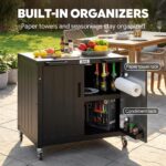 Feasto Modular Outdoor Kitchen Island with Storage and Stainless Steel Top | Stainless Steel Top for BBQ Food Prep, Storage Cabinet for Supplies, Modular Design for Outdoor Kitchen - Image 7