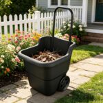15 Gallon Rolling Garden Cart, Durable Resin Multi-Purpose Yard Cart, Retractable Handle and 7 Inch Wheels, Outdoor Utility Cart for Gardening, Lawn and Home Hauling (Black) - Image 5