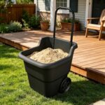 15 Gallon Rolling Garden Cart, Durable Resin Multi-Purpose Yard Cart, Retractable Handle and 7 Inch Wheels, Outdoor Utility Cart for Gardening, Lawn and Home Hauling (Black) - Image 6