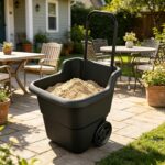 15 Gallon Rolling Garden Cart, Durable Resin Multi-Purpose Yard Cart, Retractable Handle and 7 Inch Wheels, Outdoor Utility Cart for Gardening, Lawn and Home Hauling (Black) - Image 7