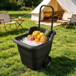15 Gallon Rolling Garden Cart, Durable Resin Multi-Purpose Yard Cart, Retractable Handle and 7 Inch Wheels, Outdoor Utility Cart for Gardening, Lawn and Home Hauling (Black) - Image 9