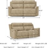 Signature Design by Ashley Power Reclining Sofa, Living Room Couch, Sand | Sand spill-resistant easy-to-clean water-resistant performance fabric, Power headrest, Zero-draw USB, Next-Gen Durapella - Image 3