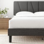 Zinus Maya Upholstered Bed Frame with Asymmetric Headboard, Queen | Durable Wooden Slats, Sturdy Framework, Noise Free Sleep, No Box Spring Needed, Easy Assembly, Eco Friendly Packaging - Image 10