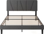Zinus Maya Upholstered Bed Frame with Asymmetric Headboard, Queen | Durable Wooden Slats, Sturdy Framework, Noise Free Sleep, No Box Spring Needed, Easy Assembly, Eco Friendly Packaging - Image 12