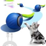 Interactive Cat Toy Ball - Automatic Interactive Cat Toys for Indoor Cats to Keep Them Busy, 2026 New Rechargeable 2 Speeds Enrichment Toys with 2 Tails, Smart Rolling Toy for Small/Medium/Large Cats - Image 3