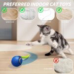 Interactive Cat Toy Ball - Automatic Interactive Cat Toys for Indoor Cats to Keep Them Busy, 2026 New Rechargeable 2 Speeds Enrichment Toys with 2 Tails, Smart Rolling Toy for Small/Medium/Large Cats - Image 7
