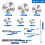11 PCS Rotary Drill Saw Blades: 6 PCS Mini Circular Saw Blades with 2 PCS 1/4" Hex Shank, 1/8" & 1/4" Round Shanks+ Screwdriver, HSS Small Cutting Discs for Drills Rotary Tools, Inside PVC Pipe Cutter - Image 3