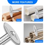 11 PCS Rotary Drill Saw Blades: 6 PCS Mini Circular Saw Blades with 2 PCS 1/4" Hex Shank, 1/8" & 1/4" Round Shanks+ Screwdriver, HSS Small Cutting Discs for Drills Rotary Tools, Inside PVC Pipe Cutter - Image 7