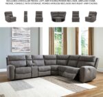 Signature Design by Ashley 6-Piece Power Reclining Sectional Couch, Slate | Zero wall recliner, Zero gravity recliner, L-shaped couch, Polyester and PU blend, Next-Gen Durapella - Image 6