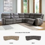 Signature Design by Ashley 6-Piece Power Reclining Sectional Couch, Slate | Zero wall recliner, Zero gravity recliner, L-shaped couch, Polyester and PU blend, Next-Gen Durapella - Image 7