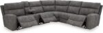 Signature Design by Ashley 6-Piece Power Reclining Sectional Couch, Slate | Zero wall recliner, Zero gravity recliner, L-shaped couch, Polyester and PU blend, Next-Gen Durapella - Image 8