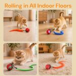 Interactive Cat Toys with Bird Sounds & 3 Speed Modes for Indoor Cats Play | Bird Sounds, 3 Speed Modes, Rechargeable Automatic Rolling, 3 Tails, Fast Charging Ball, For Indoor Cats on Hard Floor Carpet - Image 6