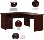 Bush Home Cabot 60W L Shaped Computer Desk with Drawers in Harvest Cherry - Image 5