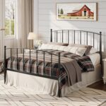 Allewie Metal Queen Size Platform Bed Frame, 37'' Tall Footboard, Black | Classic Tapered Leg, Arched Design, Victorian Style, Under Bed Storage, No Box Spring Needed, Easy Assembly - Image 4