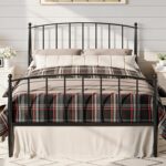 Allewie Metal Queen Size Platform Bed Frame, 37'' Tall Footboard, Black | Classic Tapered Leg, Arched Design, Victorian Style, Under Bed Storage, No Box Spring Needed, Easy Assembly - Image 5