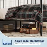 Allewie Metal Queen Size Platform Bed Frame, 37'' Tall Footboard, Black | Classic Tapered Leg, Arched Design, Victorian Style, Under Bed Storage, No Box Spring Needed, Easy Assembly - Image 8