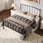 Allewie Metal Queen Size Platform Bed Frame, 37'' Tall Footboard, Black | Classic Tapered Leg, Arched Design, Victorian Style, Under Bed Storage, No Box Spring Needed, Easy Assembly - Image 10