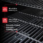 Nexgrill Deluxe 2 Burner Gas Grill, Compact with Foldable Shelves in Red | Offers 28000 BTU, Built-In Thermometer, Electronic Ignition, 401 Sq In Cooking Space with Warming Rack, 4 Wheel Transport - Image 5