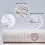 Luxurious Cat Tunnel,43" Straight Cat Tunnel Toys with Balls for Indoor,Collapsible Peekaboo Cave for Kitten （White Stripe） - Image 6