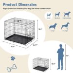 DUMOS 24 Inch Dog Crate, Foldable Puppy Small Dog Cage Pet Kennel | Single Door Metal Wire, Plastic Leak-Proof Pan Tray, Portable Indoor Outdoor Training Travel - Image 6