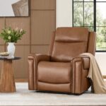 Watson & Whitely Super Zero Gravity Power Recliner, Genuine Leather, Saddle | Electric Recliner Chair for Adults, Adjustable Power Headrest, USB & Type-C Ports, Top Grain Leather, Living Room, Bedroom - Image 3