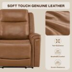 Watson & Whitely Super Zero Gravity Power Recliner, Genuine Leather, Saddle | Electric Recliner Chair for Adults, Adjustable Power Headrest, USB & Type-C Ports, Top Grain Leather, Living Room, Bedroom - Image 6