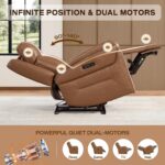 Watson & Whitely Super Zero Gravity Power Recliner, Genuine Leather, Saddle | Electric Recliner Chair for Adults, Adjustable Power Headrest, USB & Type-C Ports, Top Grain Leather, Living Room, Bedroom - Image 7