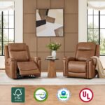 Watson & Whitely Super Zero Gravity Power Recliner, Genuine Leather, Saddle | Electric Recliner Chair for Adults, Adjustable Power Headrest, USB & Type-C Ports, Top Grain Leather, Living Room, Bedroom - Image 9