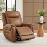 Watson & Whitely Super Zero Gravity Power Recliner, Genuine Leather, Saddle | Electric Recliner Chair for Adults, Adjustable Power Headrest, USB & Type-C Ports, Top Grain Leather, Living Room, Bedroom - Image 10