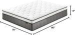 Zinus 14 Inch Support Plus Pocket Spring Hybrid Mattress, King, Strong Coils for Durable Support, Pocket Innersprings for Motion Isolation, Mattress in A Box - Image 3