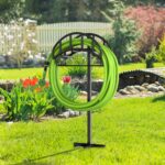 Garden Hose Holder - Upgraded Metal Reel With Tool Storage Basket | Heavy Duty Freestanding Water Hose Holder Holds 150ft, Detachable Storage Hanger for Outside - Image 9