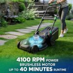 21" 40V Max Brushless Cordless Electric Push Lawn Mower | Includes two 20V Max 8.0Ah batteries and charger; 296Wh total rated energy and 3-in-1 mowing for medium-to-large yards. - Image 4