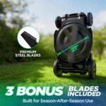 21" 40V Max Brushless Cordless Electric Push Lawn Mower | Includes two 20V Max 8.0Ah batteries and charger; 296Wh total rated energy and 3-in-1 mowing for medium-to-large yards. - Image 5
