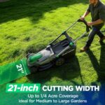 21" 40V Max Brushless Cordless Electric Push Lawn Mower | Includes two 20V Max 8.0Ah batteries and charger; 296Wh total rated energy and 3-in-1 mowing for medium-to-large yards. - Image 8